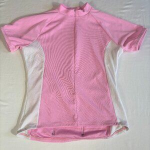 Pink and White Fitted Polo Jersey